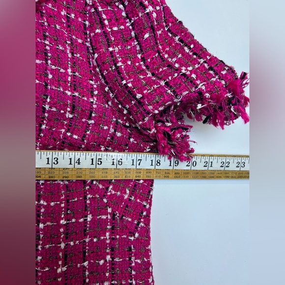 Kate spade New York Tweed Midi Dress Pink Barbiecore Old Money Clean Girl Size 8 - Picture 8 of 13